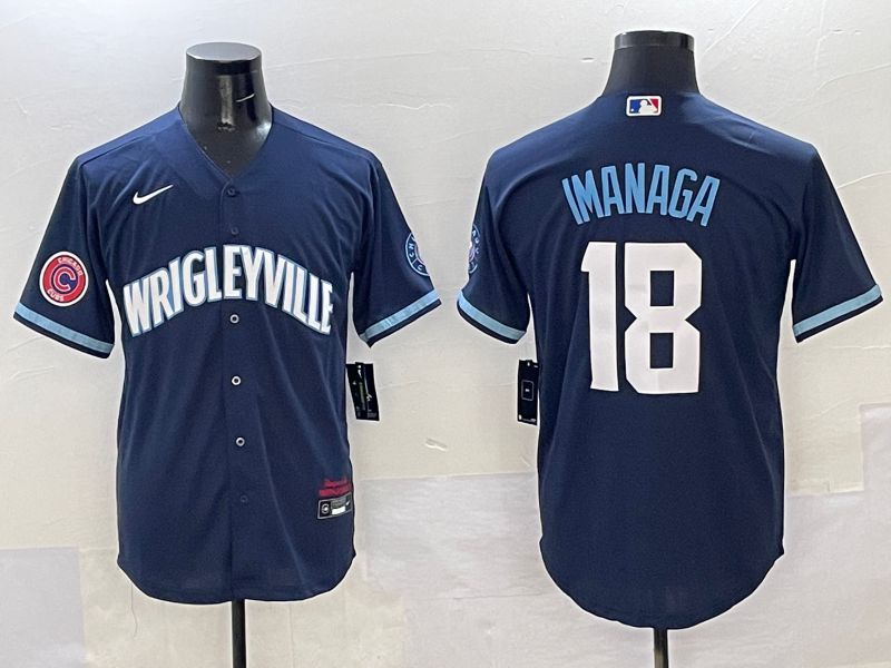 Men Chicago Cubs #18 Imanaga Dark Blue City Edition 2025 Nike MLB Jersey style 5->chicago cubs->MLB Jersey